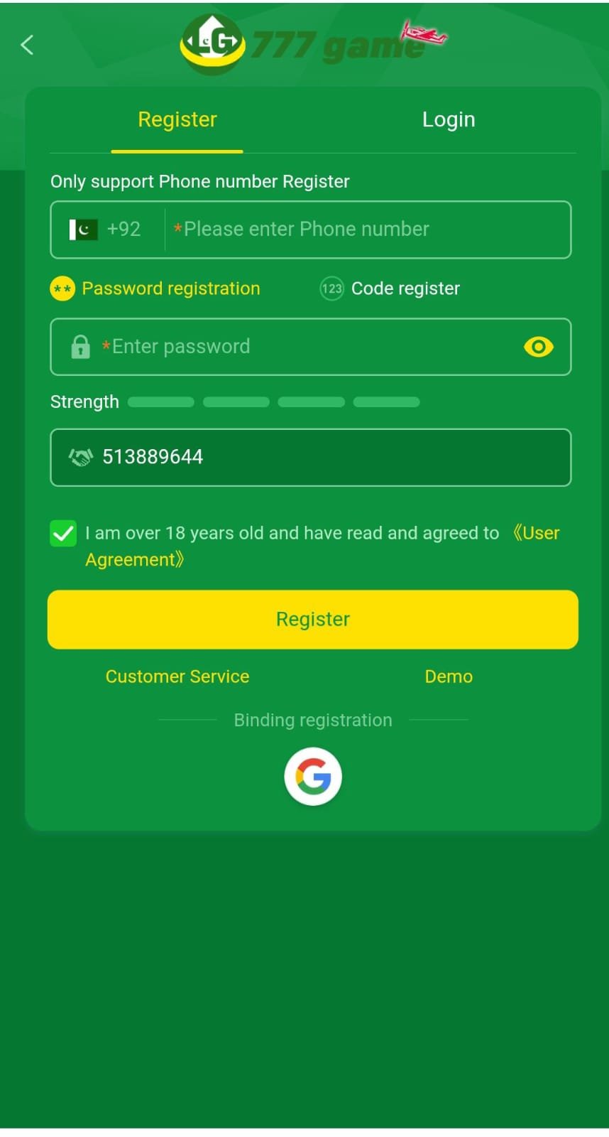 LG777 Game Register and Login